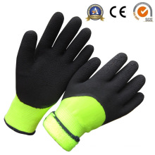 Cold Resistant Double Layer Half Dipped Foam Latex Winter Work Glove